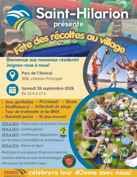 Fête des récoltes au village à Saint-Hilarion le samedi 26 septembre de 12 h à 17 h
